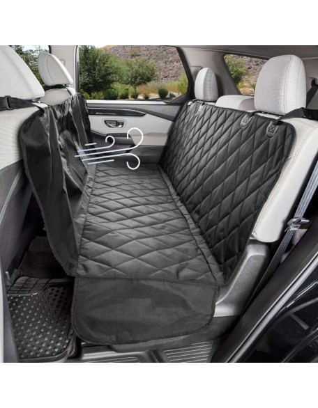Dog Hammock Car Seat Cover for Cars and SUVs, Heavy Duty, Non Slip, Mesh Window (Black, Regular)